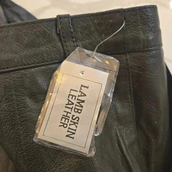 NWT Vintage Lamb Skin Leather Trouser Sport Joinus Pants Black Size 36 Waist - Picture 8 of 12
